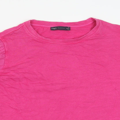 Womens UK Size 12 Marks and Spencer Pink Basic T-Shirt