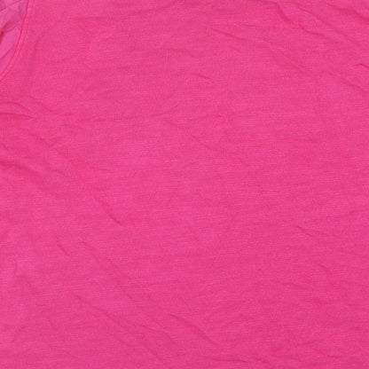 Womens UK Size 12 Marks and Spencer Pink Basic T-Shirt