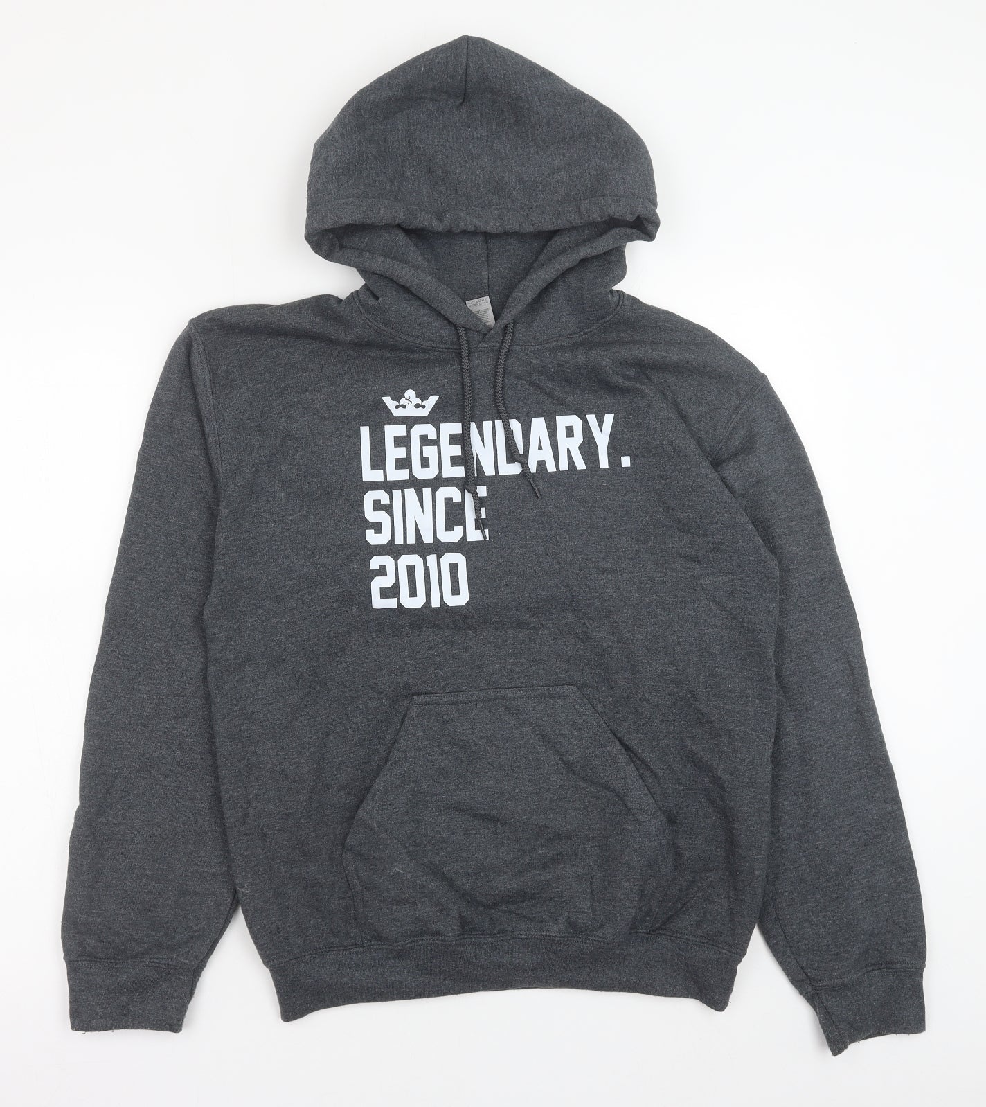 Mens UK Size S Gildan Grey Pullover Hoodie
