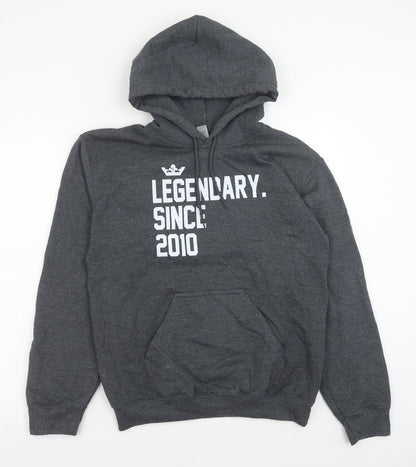 Mens UK Size S Gildan Grey Pullover Hoodie