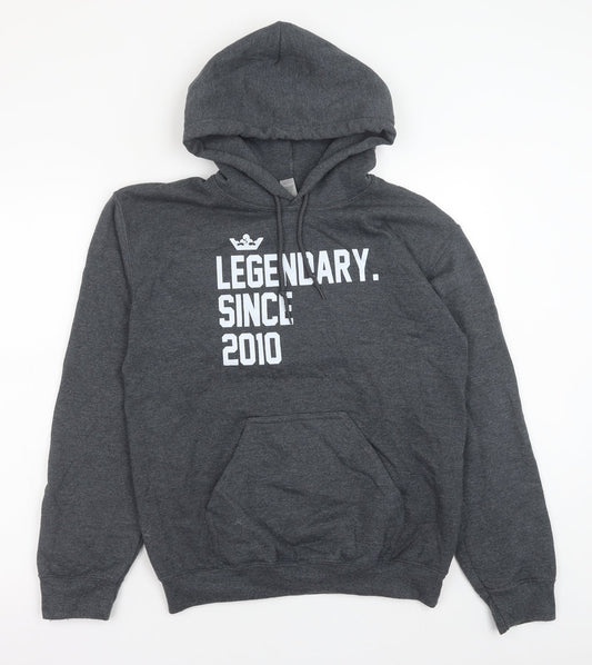 Mens UK Size S Gildan Grey Pullover Hoodie