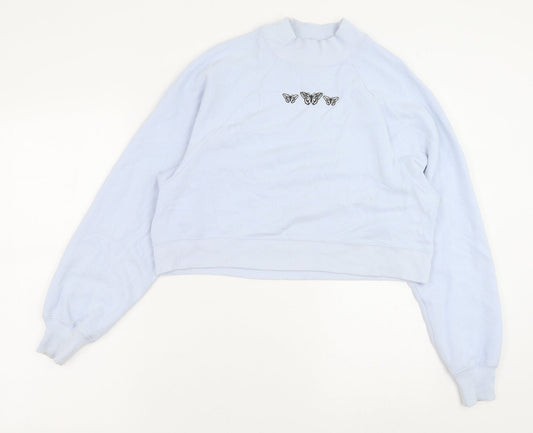 Hollister Womens Blue Cotton Pullover Sweatshirt Size XS Pullover - Butterfly Detail