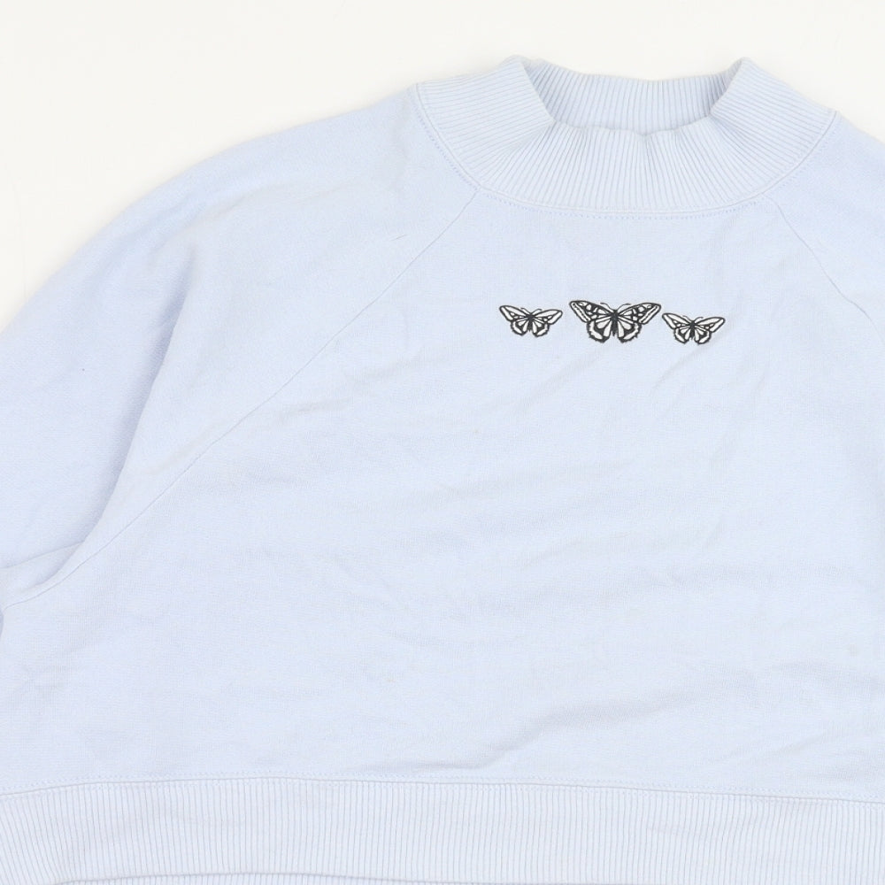 Hollister Womens Blue Cotton Pullover Sweatshirt Size XS Pullover - Butterfly Detail
