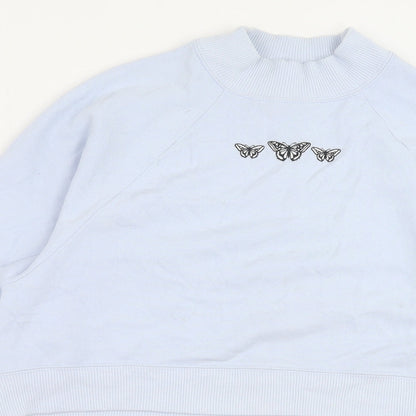 Hollister Womens Blue Cotton Pullover Sweatshirt Size XS Pullover - Butterfly Detail