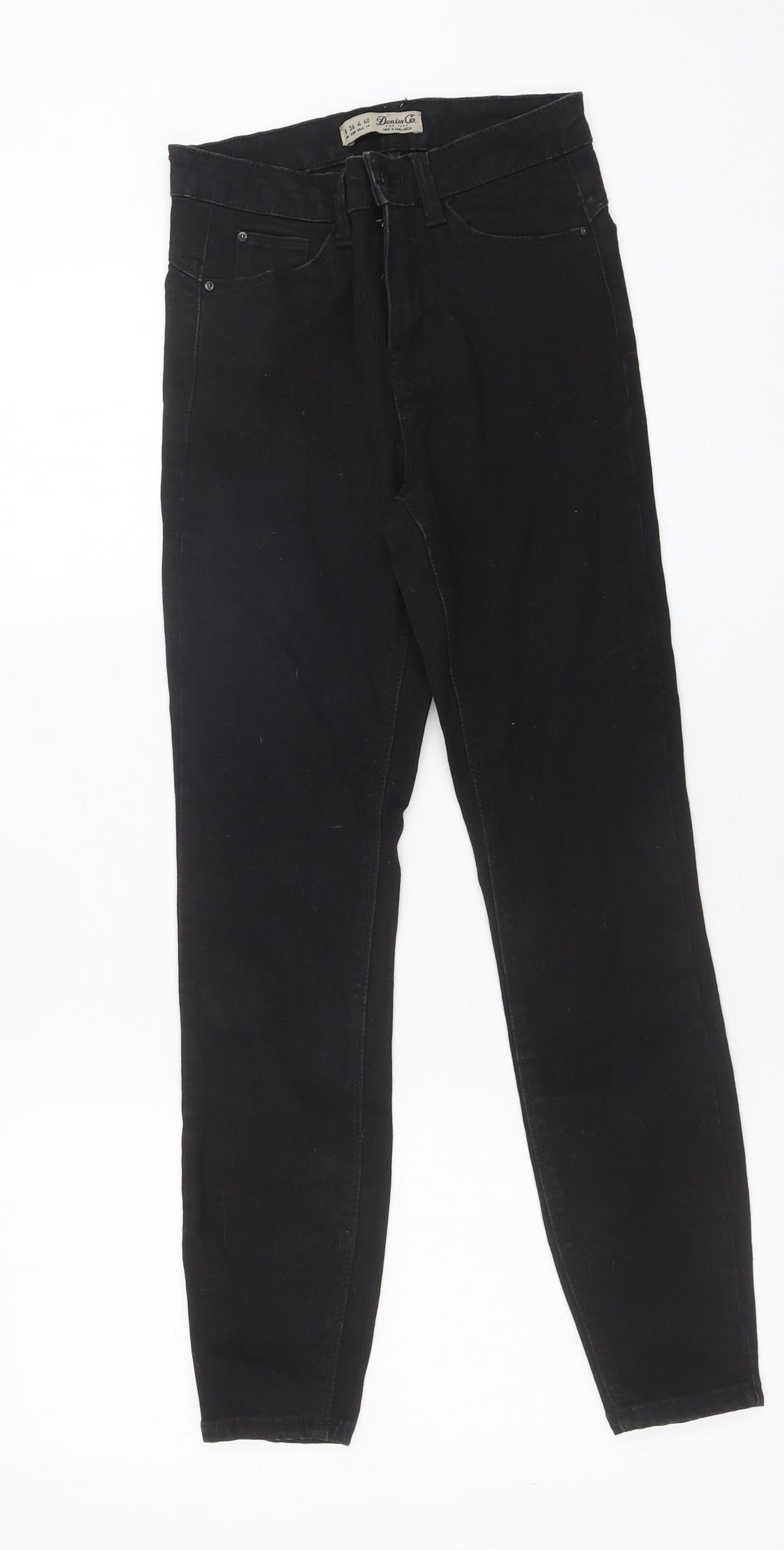 Denim & Co. Womens Black Cotton Skinny Jeans Size 8 L26 in Regular Button