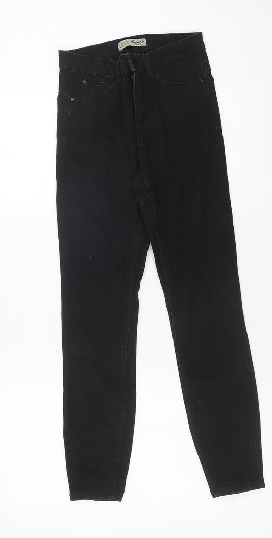 Denim & Co. Womens Black Cotton Skinny Jeans Size 8 L26 in Regular Button