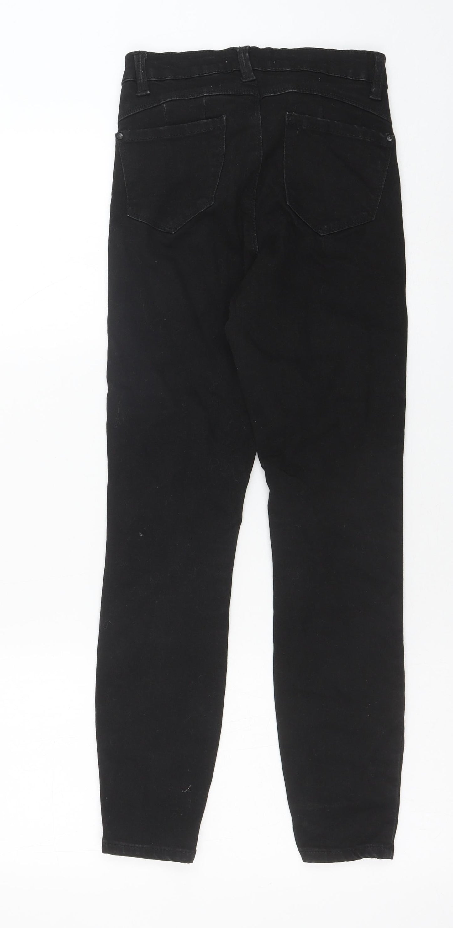 Denim & Co. Womens Black Cotton Skinny Jeans Size 8 L26 in Regular Button