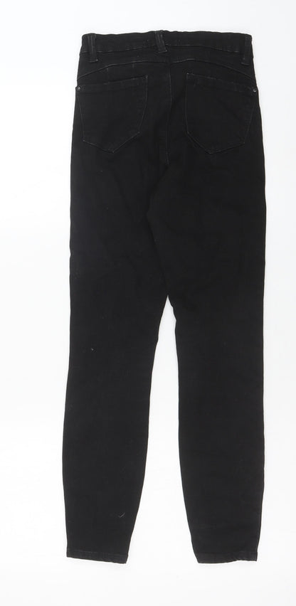Denim & Co. Womens Black Cotton Skinny Jeans Size 8 L26 in Regular Button
