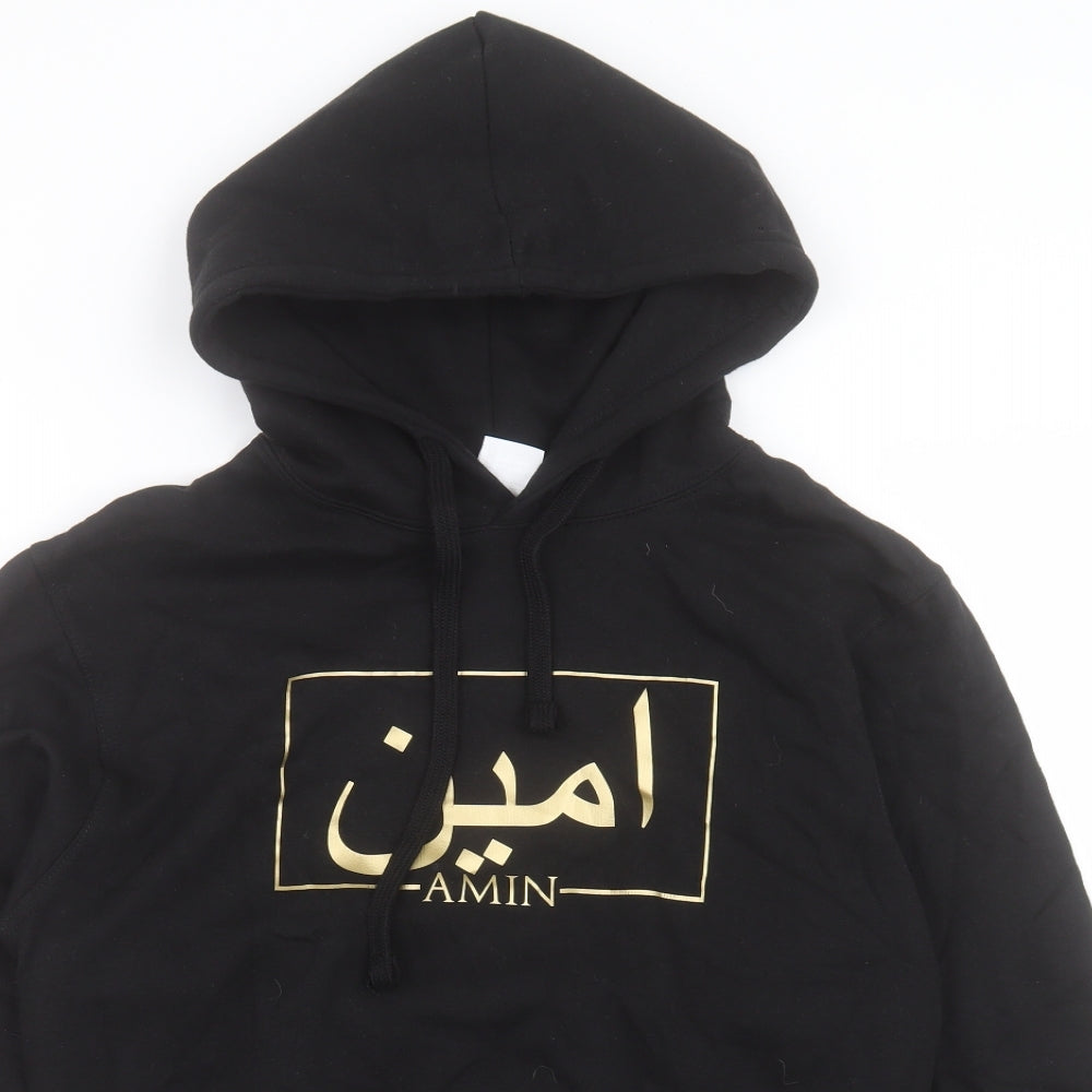 Famona Womens Black Cotton Pullover Hoodie Size XS Pullover