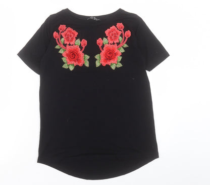 Womens UK Size 8 Select Black Basic T-Shirt