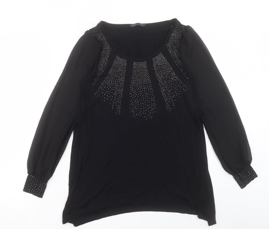 Womens UK Size 10 Marks and Spencer Black Basic Blouse