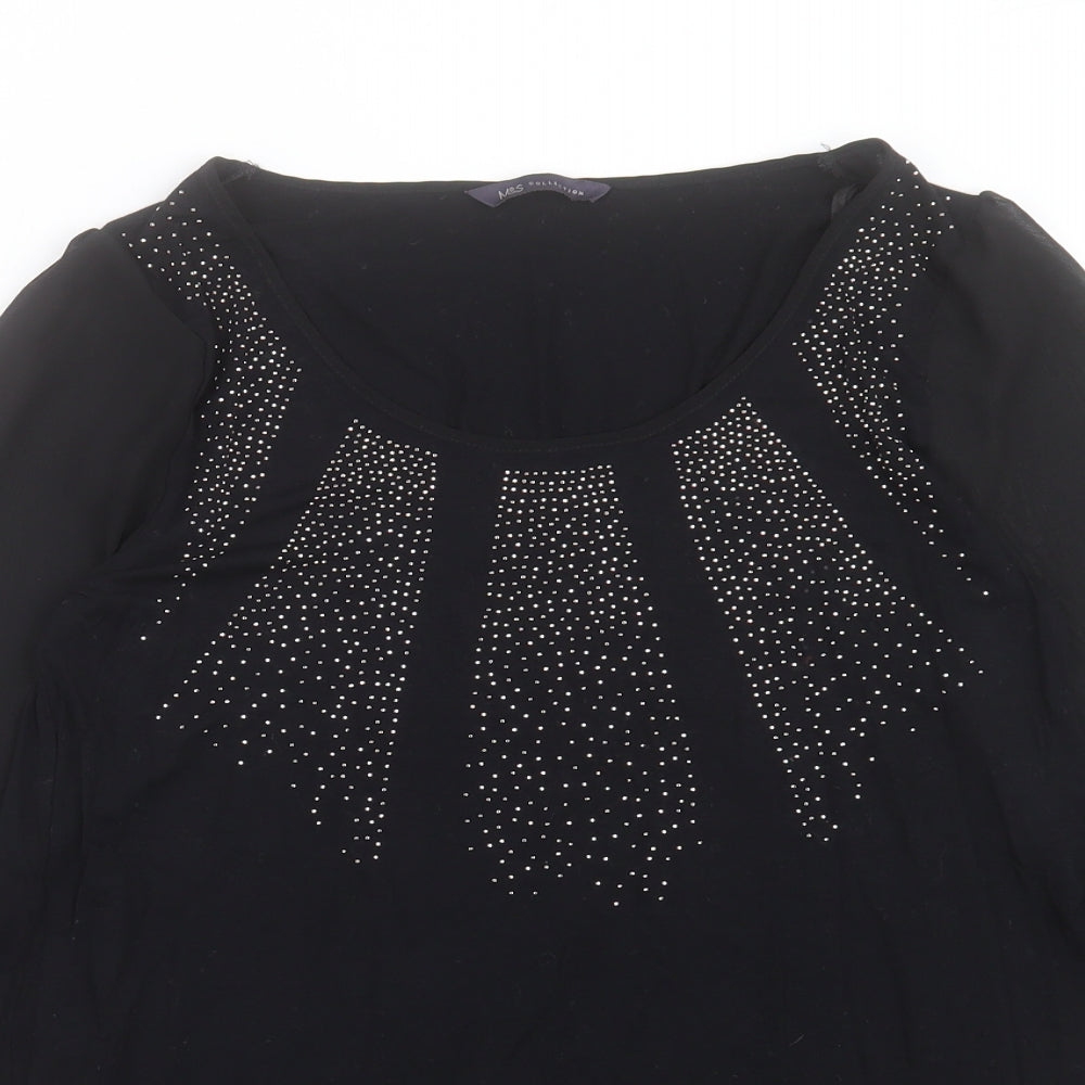 Womens UK Size 10 Marks and Spencer Black Basic Blouse