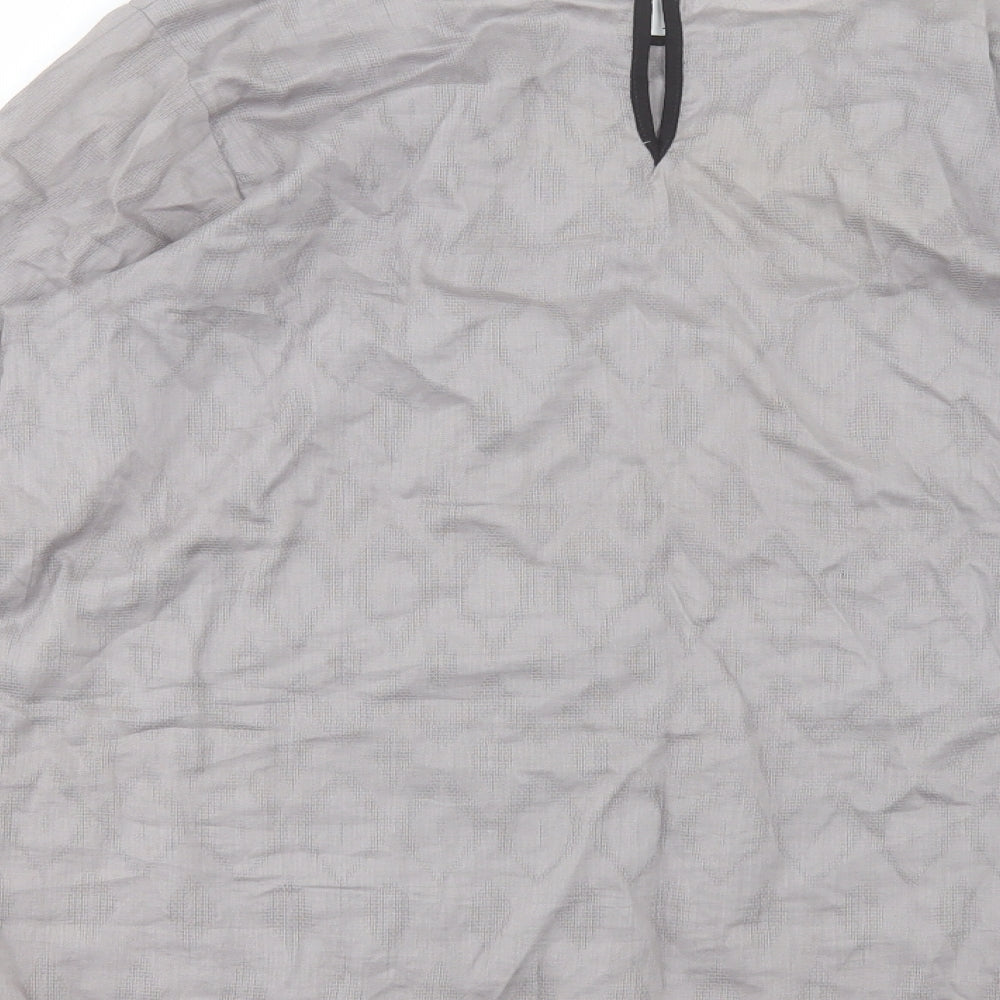 Sapphire Lounge Womens Grey Cotton Basic Blouse Size M Boat Neck - Bell Sleeve