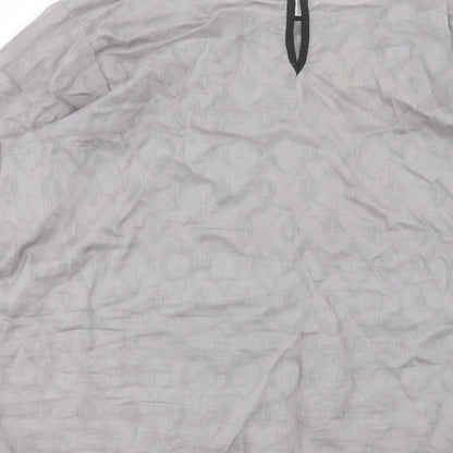 Sapphire Lounge Womens Grey Cotton Basic Blouse Size M Boat Neck - Bell Sleeve
