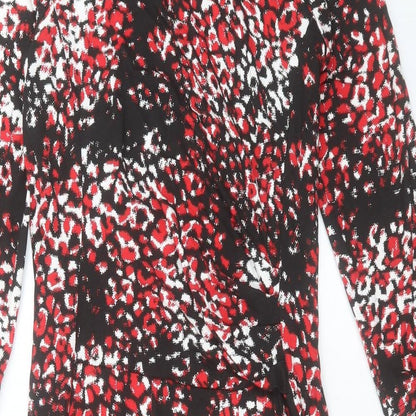 Roman Womens Multicoloured Animal Print Viscose Shift Size 10 Round Neck Pullover - Leopard Print