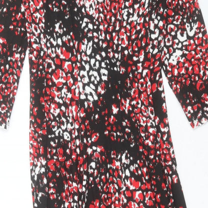 Roman Womens Multicoloured Animal Print Viscose Shift Size 10 Round Neck Pullover - Leopard Print