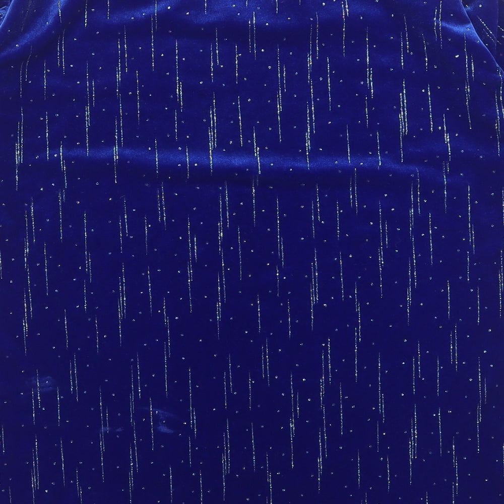 Stephan Womens Blue Polyester Basic T-Shirt Size S Round Neck