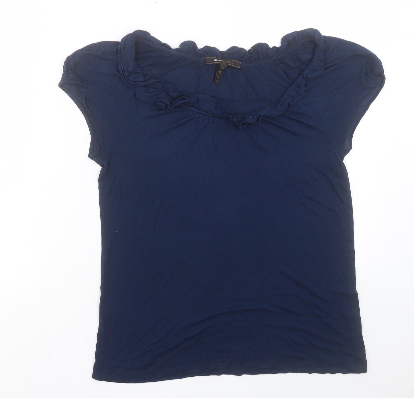 BDG Womens Blue Viscose Basic T-Shirt Size S Boat Neck