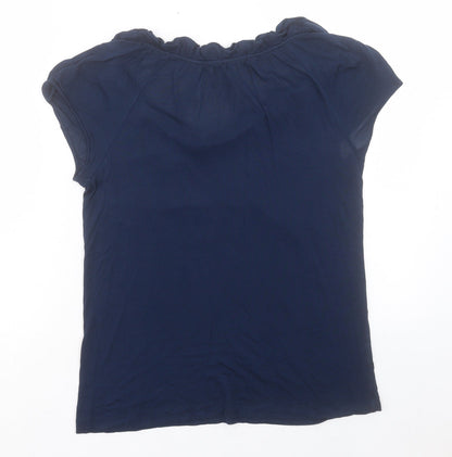 BDG Womens Blue Viscose Basic T-Shirt Size S Boat Neck
