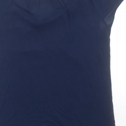 BDG Womens Blue Viscose Basic T-Shirt Size S Boat Neck