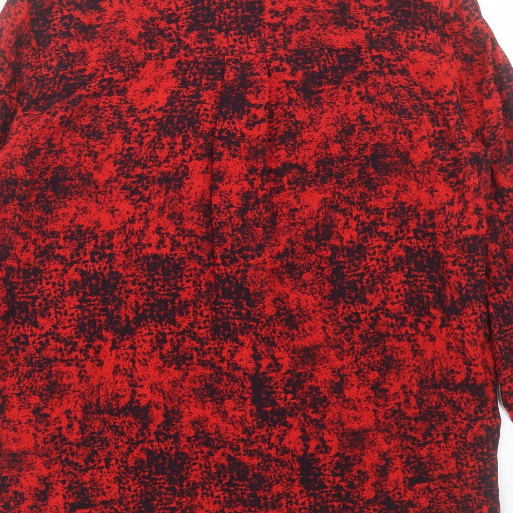 Womens UK Size S Mango Red Basic Button-Up