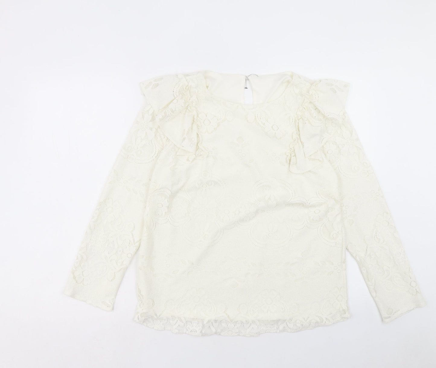 Womens UK Size 12 Preworn White Basic Blouse