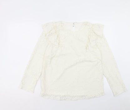 Womens UK Size 12 Preworn White Basic Blouse