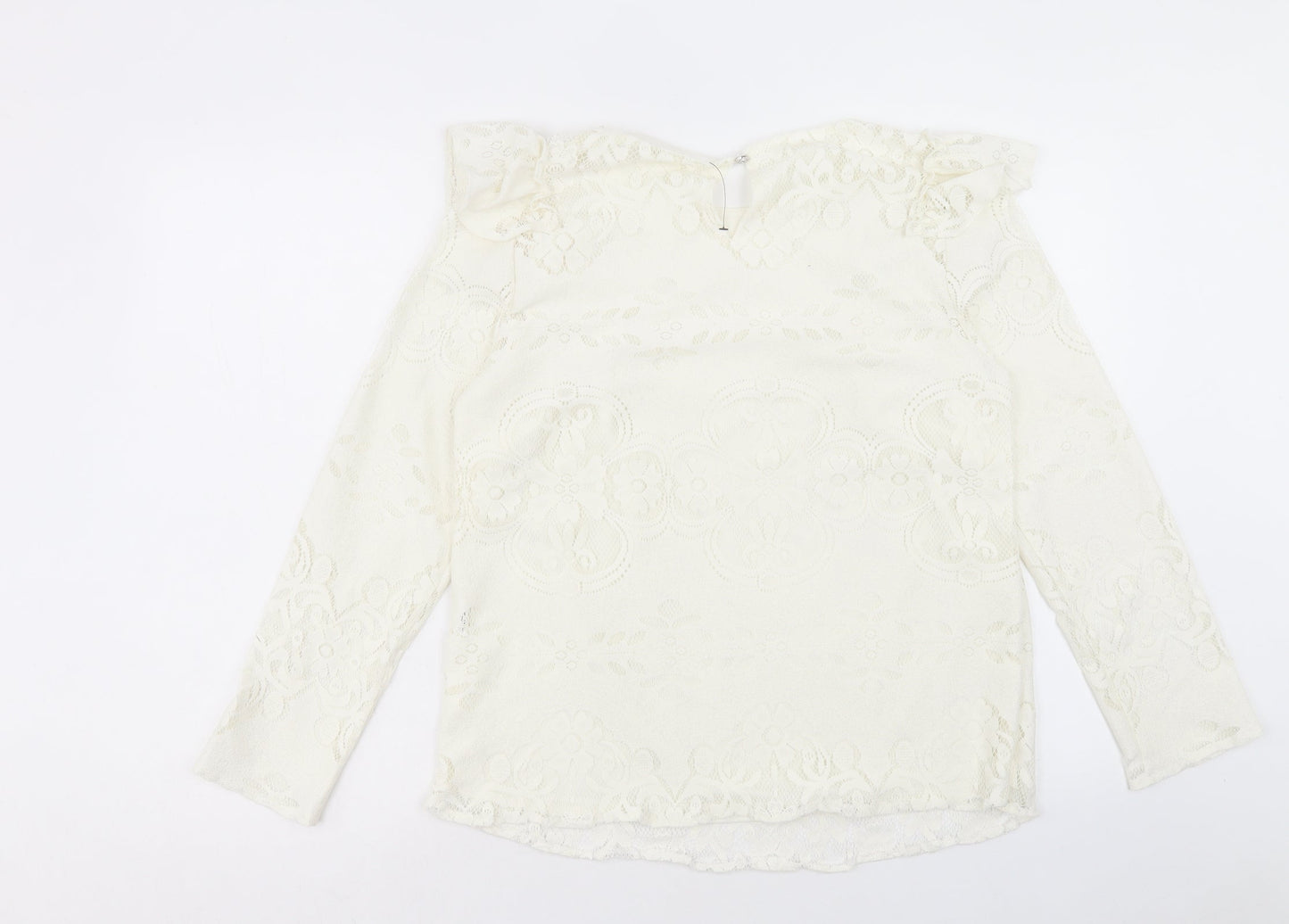 Womens UK Size 12 Preworn White Basic Blouse
