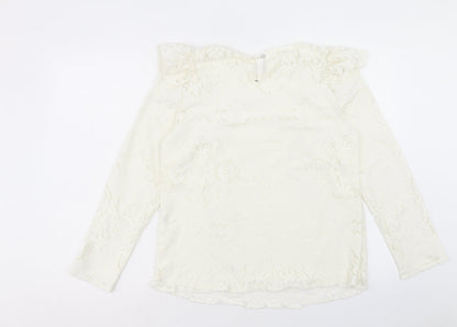 Womens UK Size 12 Preworn White Basic Blouse