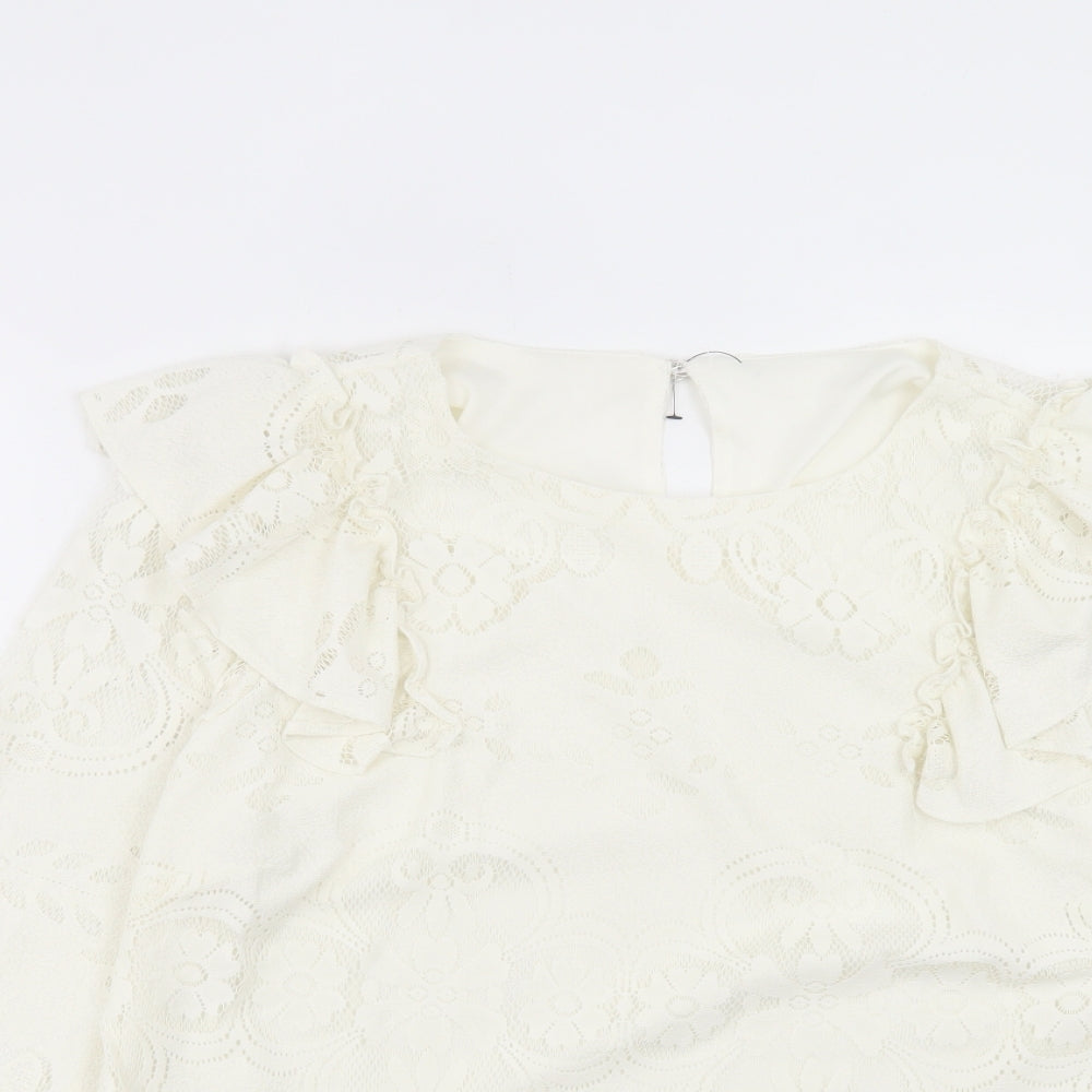 Womens UK Size 12 Preworn White Basic Blouse