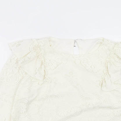 Womens UK Size 12 Preworn White Basic Blouse