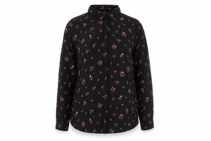 Womens UK Size L Pull&Bear Black Basic Button-Up