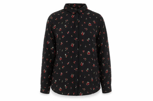 Womens UK Size L Pull&Bear Black Basic Button-Up
