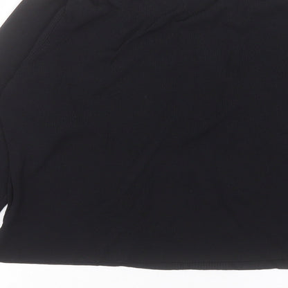 AMARANTO Womens Black V-Neck Viscose Pullover Jumper Size 18