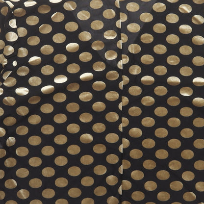 Zara Womens Black Polka Dot Polyester Basic Blouse Size S V-Neck
