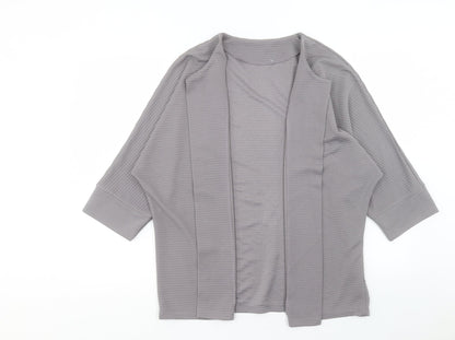 SheIn Womens Grey V-Neck Polyester Cardigan Jumper Size S