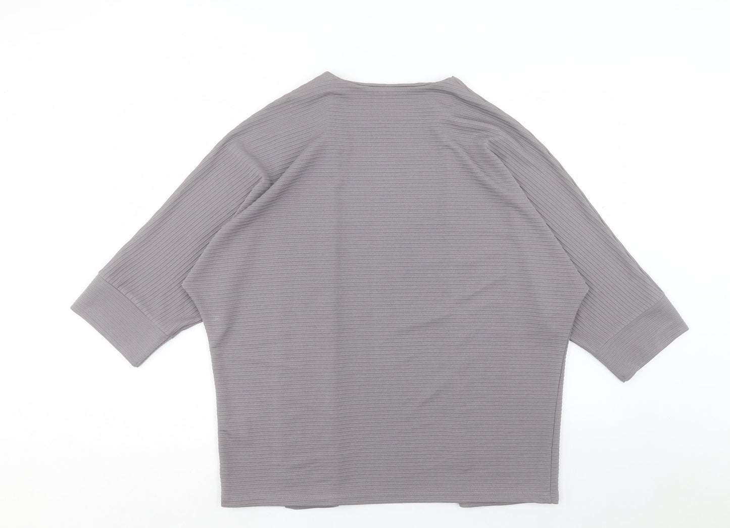 SheIn Womens Grey V-Neck Polyester Cardigan Jumper Size S