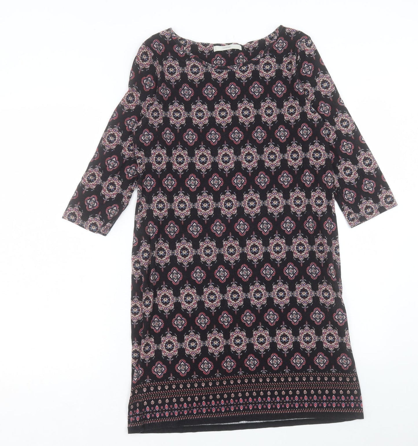 George Womens Multicoloured Geometric Viscose A-Line Size 12 Round Neck Pullover