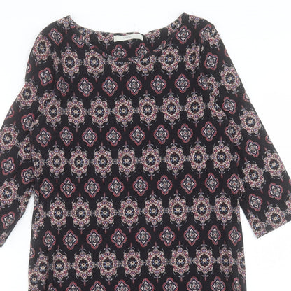 George Womens Multicoloured Geometric Viscose A-Line Size 12 Round Neck Pullover