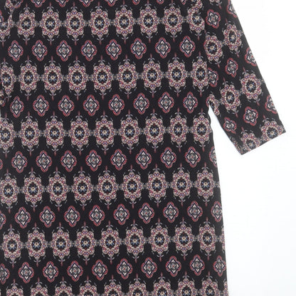 George Womens Multicoloured Geometric Viscose A-Line Size 12 Round Neck Pullover