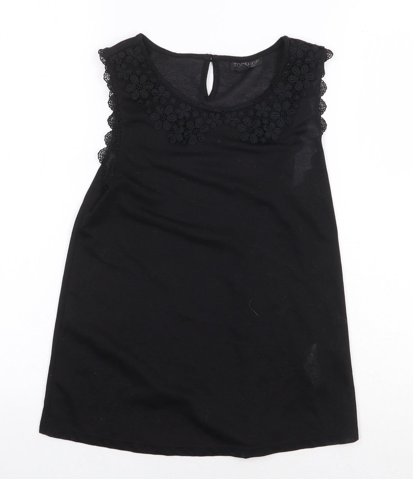 Womens UK Size 8 Topshop Black Basic Tank