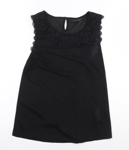 Womens UK Size 8 Topshop Black Basic Tank