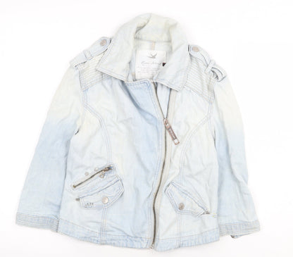 Preworn Womens Blue Jacket Size 8 Zip