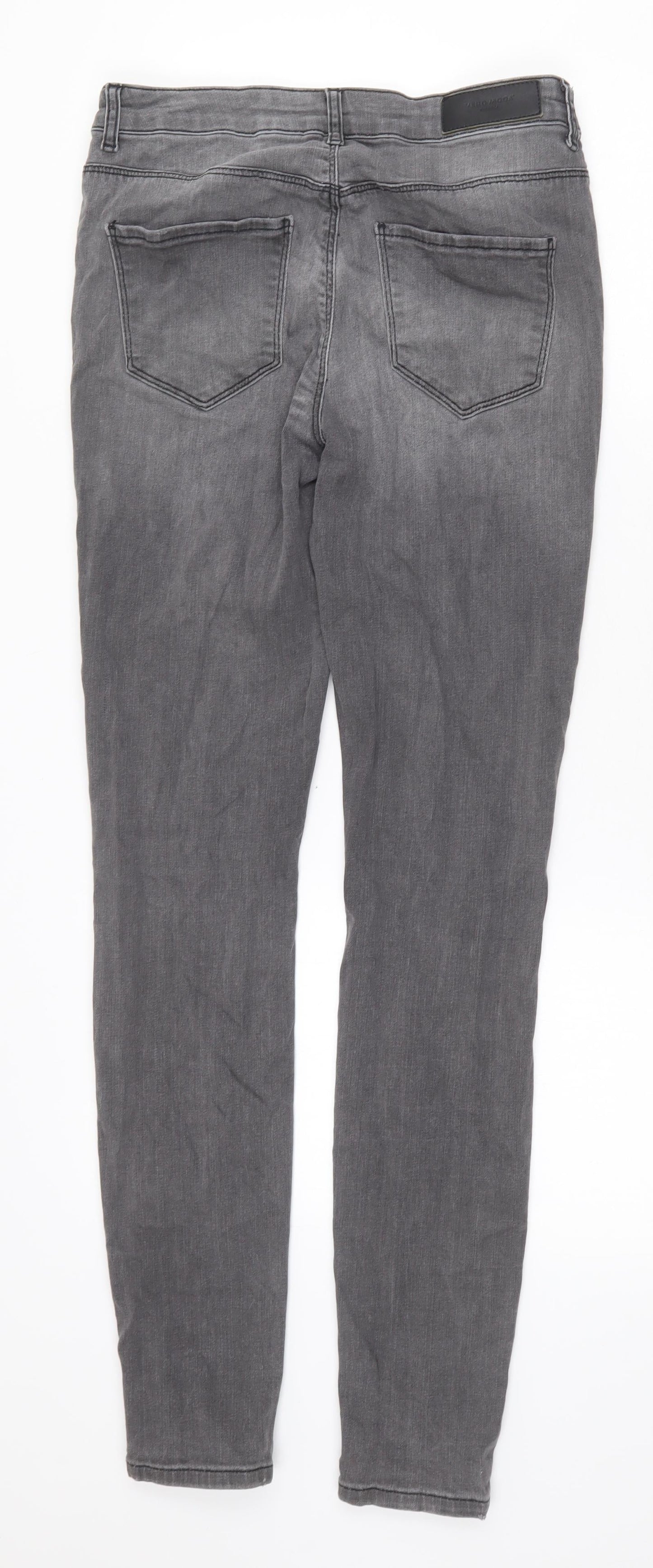 Vera Moda Mens Grey Cotton Skinny Jeans Size 28 in Regular Zip