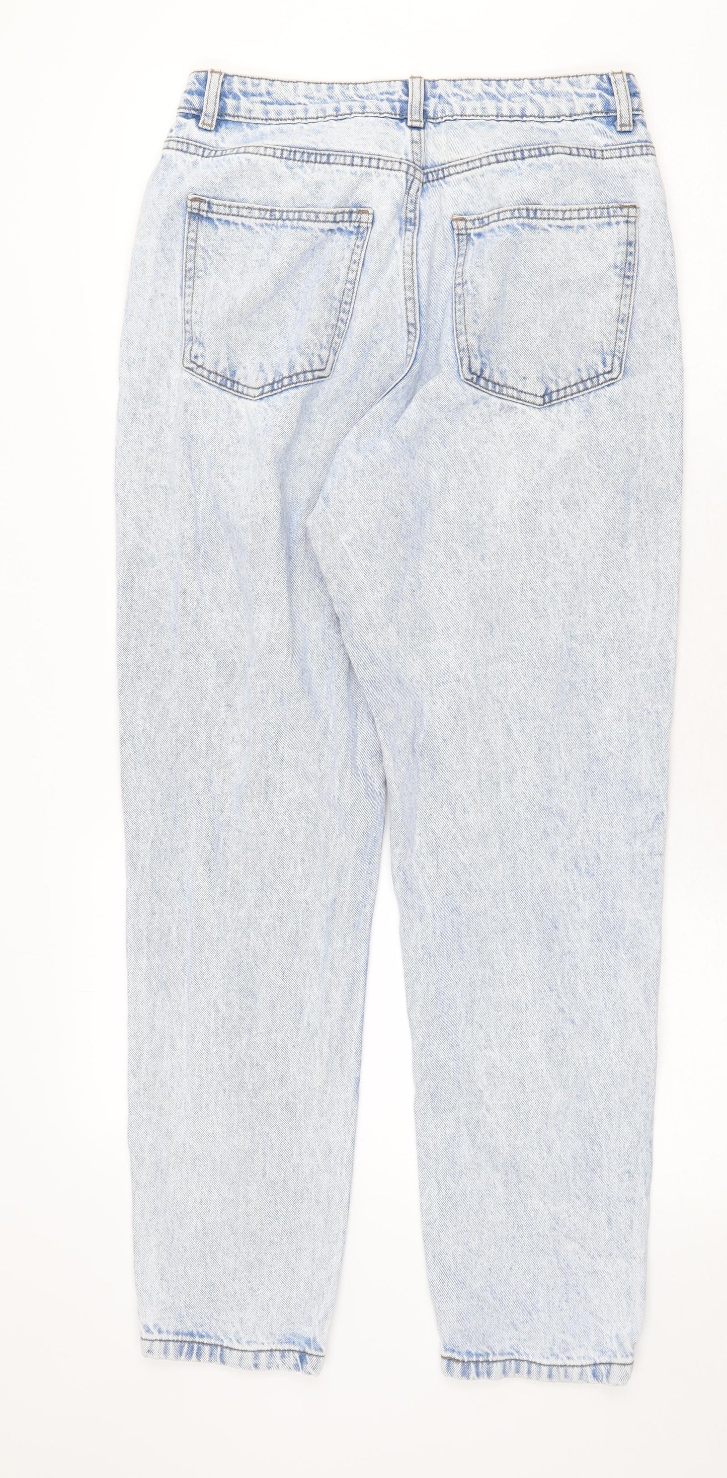 Denim & Co. Womens Blue Cotton Straight Jeans Size 10 Regular Zip