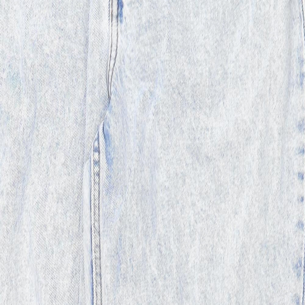 Denim & Co. Womens Blue Cotton Straight Jeans Size 10 Regular Zip