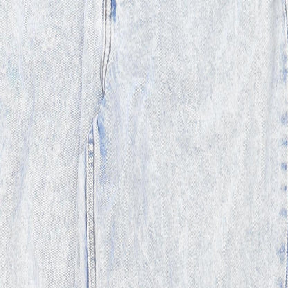 Denim & Co. Womens Blue Cotton Straight Jeans Size 10 Regular Zip