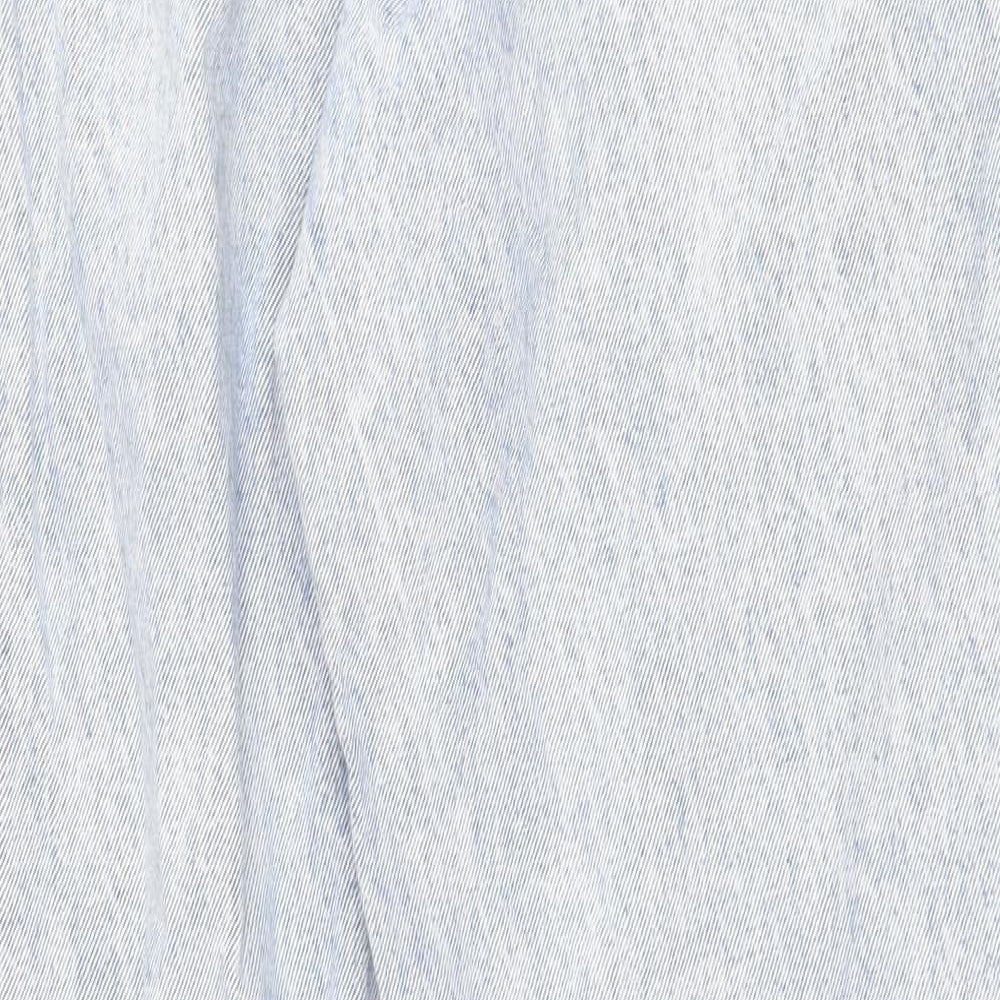 Denim & Co. Womens Blue Cotton Straight Jeans Size 10 Regular Zip