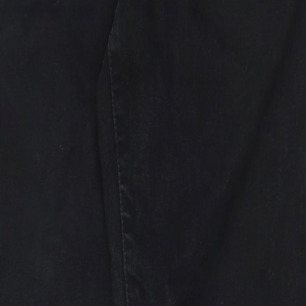 River Island Womens Black Cotton Straight Jeans Size 30 Regular Zip