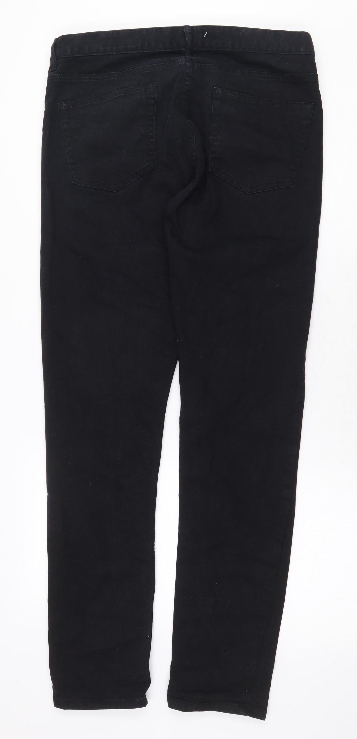 Womens UK Size 32 in H&M Regular Fit Straight Black Jeans